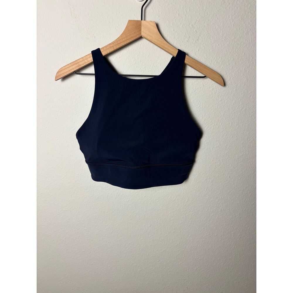 Lululemon Energy Bra High Neck Long Line Tough Navy Medium Support B-C W2BZ1S 12